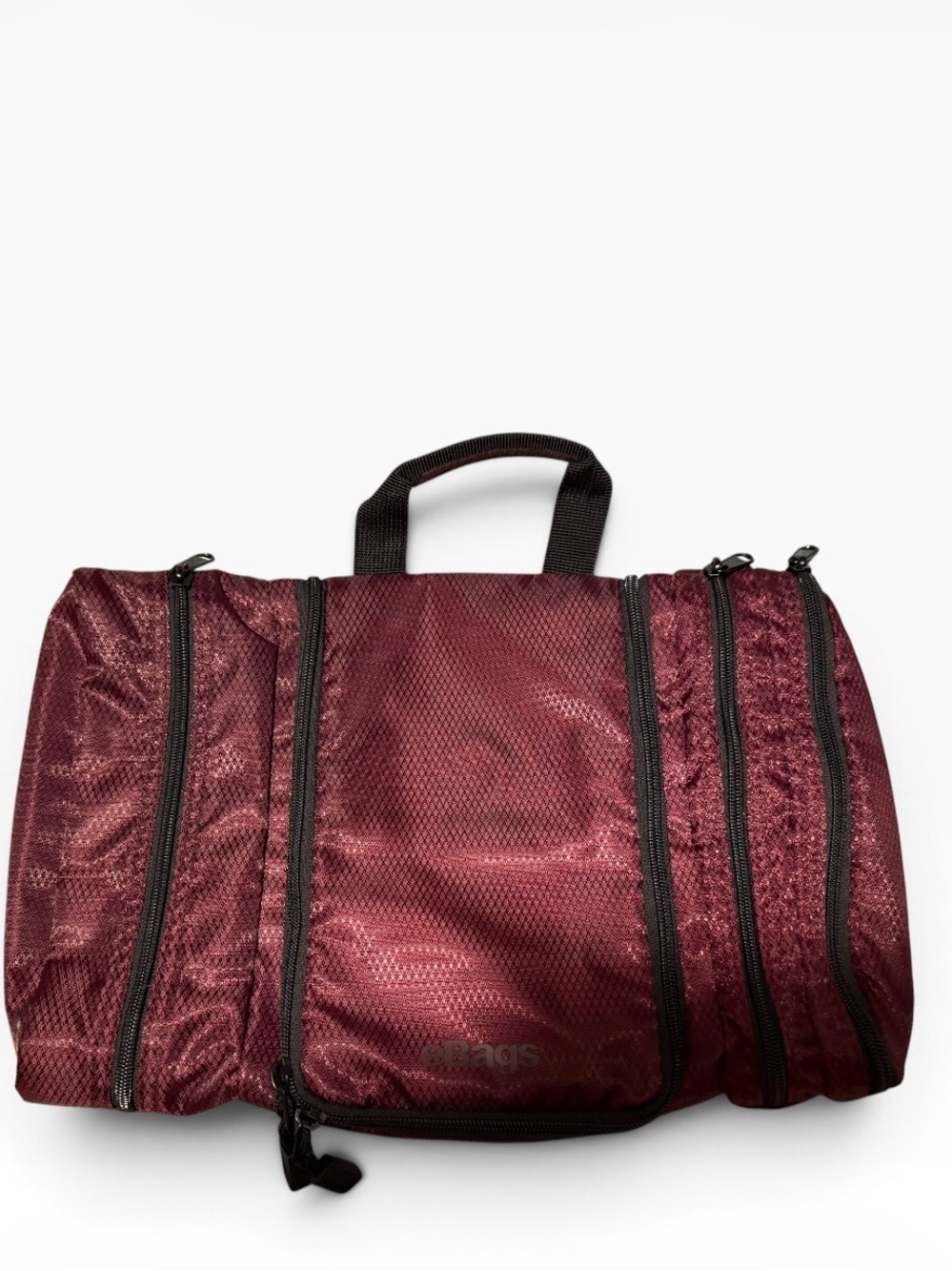 eBags Burgundy Hanging Toiletry Bag Travel Organizer Cosmetic Case